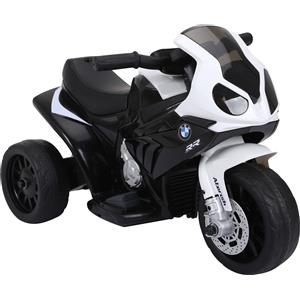 HOMCOM Moto Elettrica per Bambini Max. 20kg con Licenza BMW, 3 Ruote, Batteria Ricaricabile 6V, Bianca Nera, 66x37x44cm|Aosom