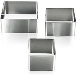 Metaltex, Set di coppapasta Quadrati, 3 pz.