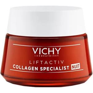 Vichy Liftactiv Collagen Specialist Crema Notte 50 ml - Rassodante, Antirughe, con Peptidi e Vitamina C