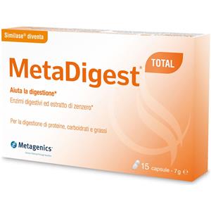 Metagenics MetaDigest Total - Integratore di Enzimi per una Digestione Efficace, 15 Capsule