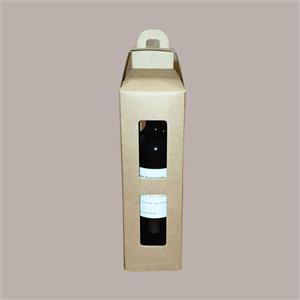 Scotton Lanterna per Bottiglia in Cartoncino Avana - 90x90x350 mm, 2 Pz, per Vino e Olio