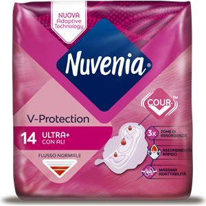 ESSITY ITALY SpA Nuvenia V-protection Ultra Assorbenti con Ali Flusso Normale, 14 pezzi