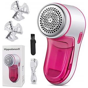 Hippodance Levapelucchi Elettrico，Rasoio Elimina Pelucchi Potente ed Efficace per abiti e tessuti，Togliere Pelucchi Portatile con Ricarica USB con 2 Lame Sostituibili per Vestiti, Maglioni, Mobili, Lana
