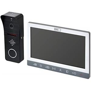 EMOS H3010 - Videocitofono impermeabile Full HD con visione notturna, monitor LCD a colori da 7, istantanea, registrazione, intercom, bianco