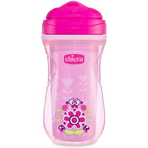 Chicco Tazza Active Rosa 14M - Tazza Ergonomica Antigoccia con Beccuccio Sottile e Valvola Facili Sorsi