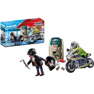 Playmobil City Action 70572 - Poliziotto in Moto e Ladro con Accessori per Gioco Realistico, dai 4 ai 10 Anni