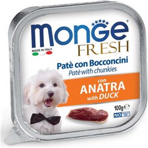 Monge Fresh Cibo Umido per Cani Adulti con Anatra - Paté e Bocconcini 100 g