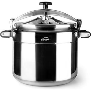 Lacor - 20522 - Pentola a pressione veloce PRO, Classica, Alluminio, Professionale, Massima sicurezza, 22 L, Ø 34 cm