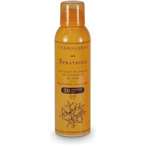 L'Erbolario Olio Spray Solare SPF30 con Olio di Argan e Estratti di Goji - 150 ml, Resistente all'Acqua