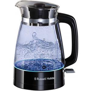 Russell Hobbs Bollitore Elettrico - Design in Vetro; 1,7L, 2400W - Illuminazione a Led; Funzione di Ebollizione Rapida, Filtro Anticalcare, Base in Acciaio Inox, Design Classic Glass, 26080-70