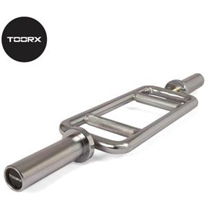 TOORX Bilanciere Olimpico Tricipiti Cromato 86 cm - Carico Max 300 kg, Peso 12 kg, Manicotti 17,5 cm