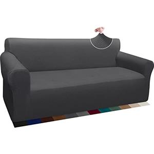 Granbest Copridivano Spessa Copridivano Elasticizzato 3 Posti Fodera per Divano Antiscivolo Tessuto Jaquard Lavabile (3 Posti, Grigio)