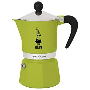 Bialetti Rainbow Caffettiera Colorata, Alluminio, Verde, 3 Tazze