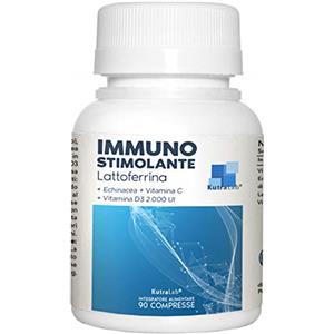 KutraLab LATTOFERRINA Integratore Immunostimolante, 90 Compresse, Lattoferrina, Echinacea, Vitamina C, Vitamina D3 2.000 U.I., Fornitura 3 Mesi