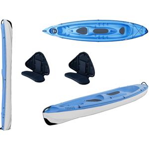 Tahe - Bic Sport Canoa Rigida Tobago Pack Blue/Grey 112842 + 2 Schienalini Standard TAHE / Bic Sport