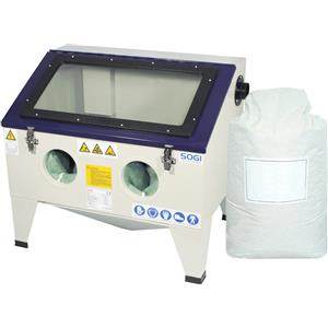 SOGI Sabbiatrice da banco S-72 con sacco 25 kg di microsfere in vetro grana 200/300