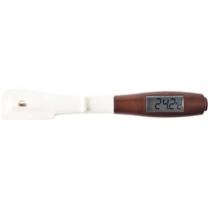 mastrad - Termosonda Spatola 2 in 1: Termospatola Cioccolato E Termometro A Cuore - Termometro Mixer - Spatola Silicone Amovilbe - Batteria Inclusa, Marrone