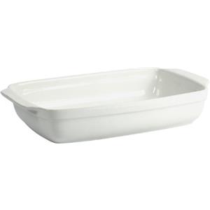 Crealys Inoxibar Pirofila da Forno Rettangolare in Ceramica, Bianco, 31 x 18,5 x 5,5 cm