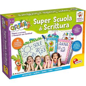 LISCIANI Carotina Maxi Scuola di Scrittura - Gioco educativo con lavagnette, pennarello cancellabile e quaderno per imparare a scrivere