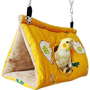 Skyeasure Calda Amaca per Gabbia in Peluche per Uccelli da Appendere alla casa in Velluto capanna per capanna per pappagalli, parrocchetti, calopette, cacatù, fringuello, canarino