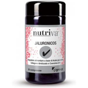 Nutriva Jaluronicos - Integratore Antinvecchiamento per la Pelle, 30 Compresse Senza Zuccheri e Latticini
