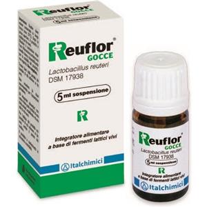 Reuflor Gocce 5 ml - Integratore alimentare con Lactobacillus reuteri per l'equilibrio della flora intestinale