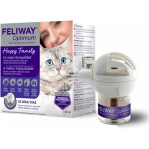 Feliway Optimum - Diffusore e Ricarica 48 ml per Alleviare lo Stress dei Gatti con Feromoni Migliorati