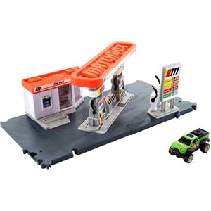 Matchbox Action Drivers - Set Stazione di Servizio e Macchinina