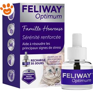 Feliway Optimum Ricarica Calmante per Gatti 48ml - Nuova Generazione di Feromoni per Ridurre lo Stress