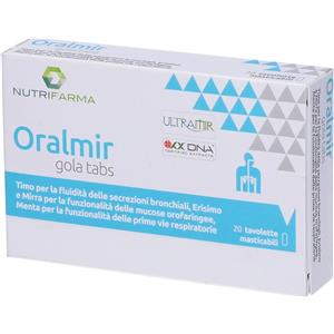 Aqua Viva Oralmir Gola Tabs - Integratore alimentare con mirra, altea e menta per il benessere della gola - 20 Compresse