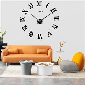 Coraltree Orologio da Parete Silenzioso Preciso Fai da Te, Moderno Decorazione 3D Adesivo Grande per Home Office - Regalo (Nero)