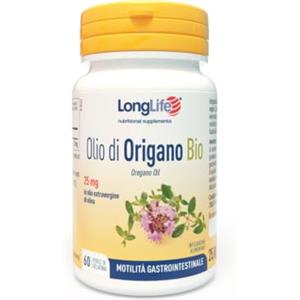 LongLife® Olio di Origano Bio | Olio essenziale titolato al 70% in carvacrolo | Con olio extravergine di oliva | Funzione digestiva | Benessere respiratorio | 60 perle | Senza glutine