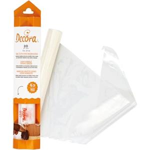 Decora 0125001 Confezione da 20 sac a Poche Monouso, Bianco, pezzi-46 cm