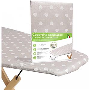 ARCOL Copertina Ricambio ad Elastico Compatibile per ASSE da Stiro Foppapedretti, Made in Italy, Copertura Copriasse da Stiro 100% Cotone (Copertina, Beige)