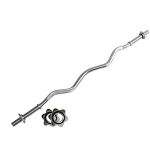 Toorx Bilanciere Curl Curvo 120 cm in Acciaio Cromato con Chiusura a Vite