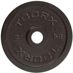 Toorx Disco in Ghisa Nera da 2 kg - Foro 25 mm per Bilancieri e Manubri