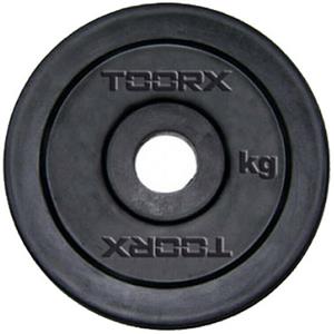Toorx Disco in Ghisa Gommata da 10 kg con Foro da 25 mm per Bilancieri e Manubri