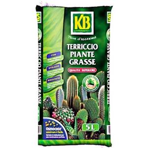 KB Terriccio Piante Grasse 5L - Fertile e Drenante per Rinvasi e Messa a Dimora