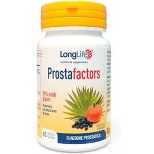 LongLife® Prostafactors | Integratore di Serenoa repens | Titolato al 90% in acidi grassi liberi, con olio di semi di zucca | Integratore prostata | 60 perle | Senza glutine e halal