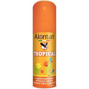 Alontan Tropical Spray Insettorepellente 75ml - Efficace contro Zanzare Tigre e Zecche con ICARIDINA 20%