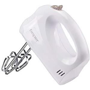 BEPER BP.304 Sbattitore Elettrico e Mescolatore, 150 W, 70 Decibel, ABS/Acciaio Cromato, 5 velocità, Bianco Tortora