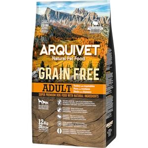 ARQUIVET Crocchette Grain Free per Cani Adulti al Tacchino e Verdure - 12 kg, Ipoallergenico e Senza Glutine