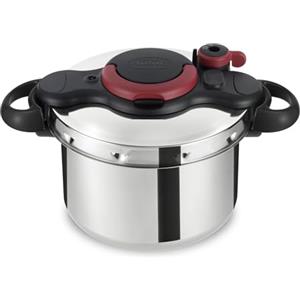 Tefal Clipso minut Easy - Pentola a pressione in acciaio inox con 5 Sistemi di Sicurezza e chiusura facile con una sola mano, colore: nero 6 Litros multicolore