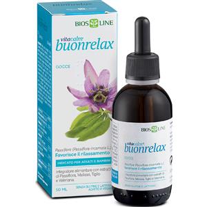 BIOS LINE Vitacalm Buon Relax Gocce 50ml - Integratore con Passiflora, Melissa, Tiglio e Valeriana per Favorire il Rilassamento