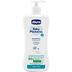 Chicco Baby Moments Shampoo Senza Lacrime 500 ml - Formula Naturale con Calendula e Glicerina, Ipoallergenico e Senza Parabeni