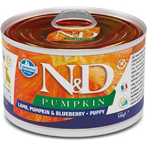 Farmina N&D Pumpkin Puppy Mini - Alimento Umido Completo con Agnello, Zucca e Mirtillo - 140g
