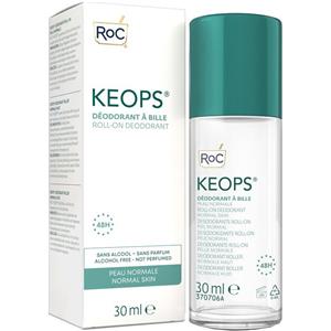 RoC Keops Deodorante Roll-On 48H Senza Alcool e Senza Profumo per Pelle Normale e Sensibile - 30 ml