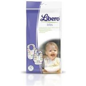 Libero Easy Meal Bavaglini Monouso per Bambino con Adesivo e Tasca Raccogli Briciole - Confezione da 10 Pezzi