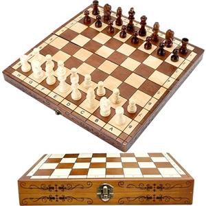 Syrace Scacchi Scacchiera pieghevole in legno lavorato a mano, 30 x 30 cm…, 2 giocatori