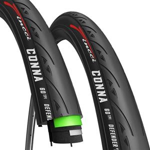 Fincci Pneumatico per bici da corsa, 700 x 25 C, 28 pollici, con 3 mm, nylon LVL3, protezione contro le forature, 60 TPI, slick, resistente, 25 - 622, per Gravel Bike, E-Bike, Tourenbike, Hybrid Bike